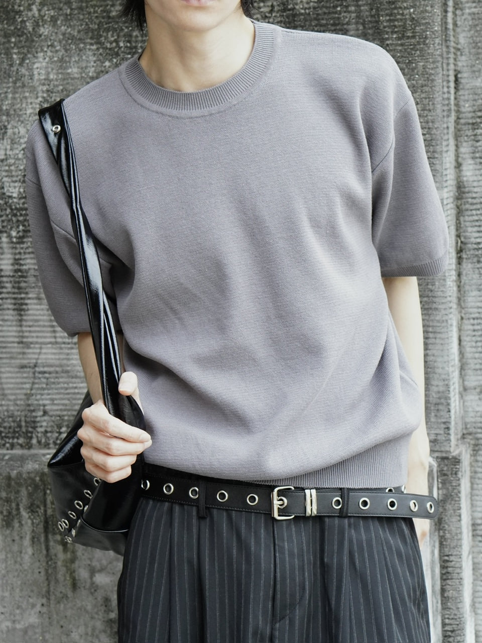 東京店WEB限定受注制【Chikashitsu +】crew neck cotton knit (3color)