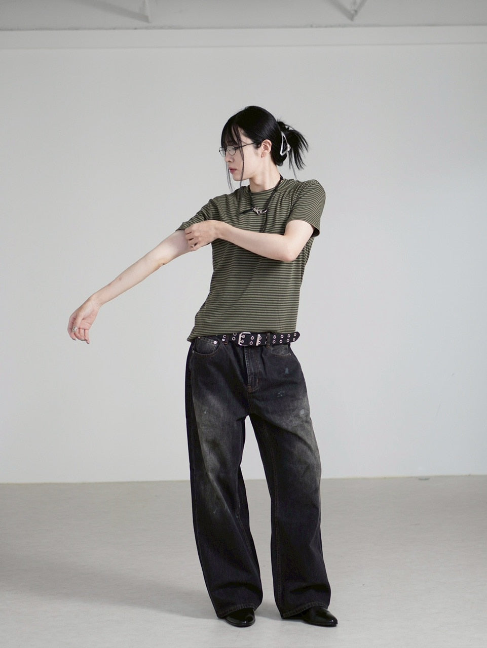 受注制【Chikashitsu +】tight fit border t-shirt (3color) / 【チカシツプラス】タイトフィットボーダー半袖Tシャツ