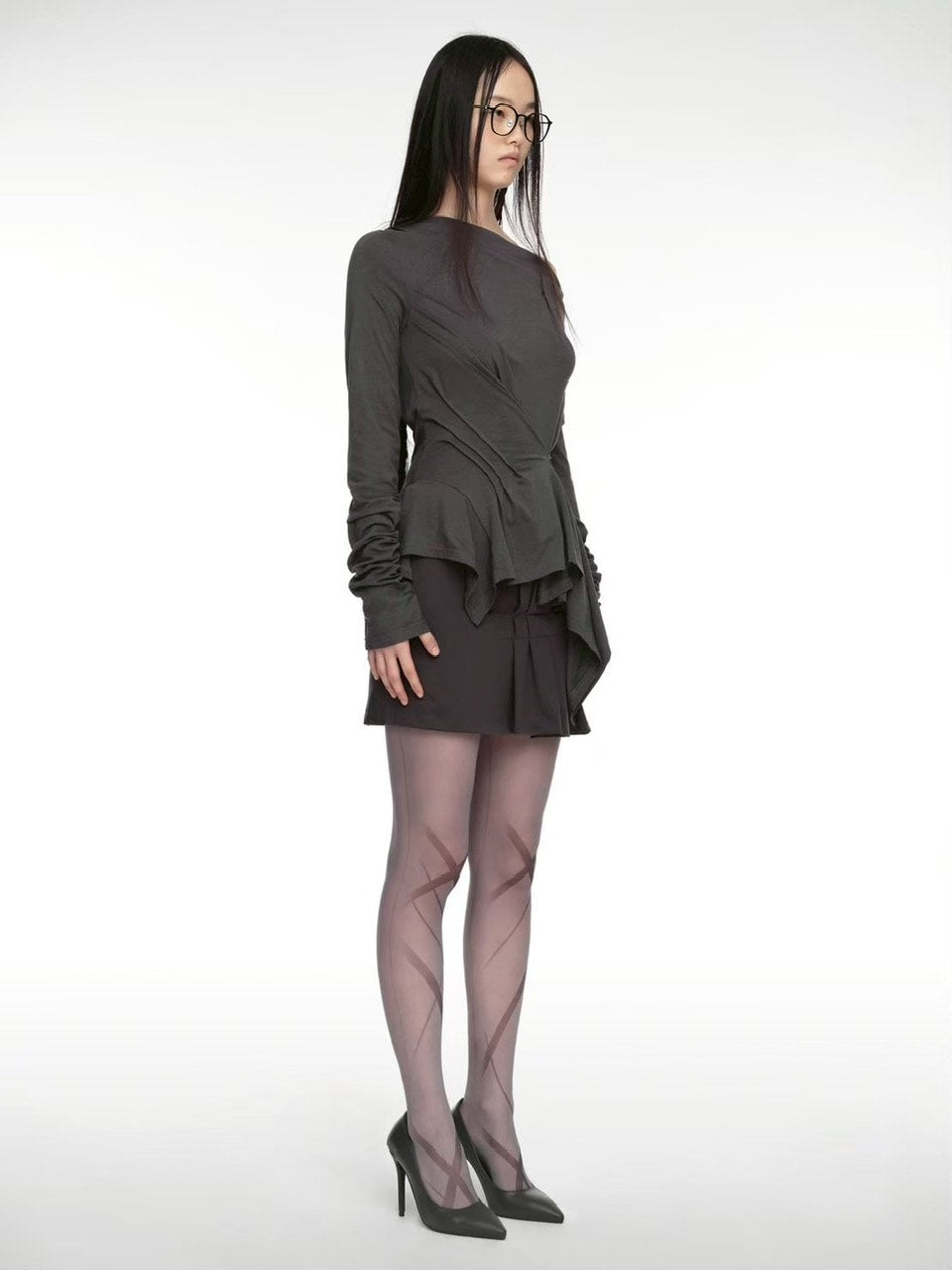 【NACHE】INCLINE DRAPING LONG SLEEVE