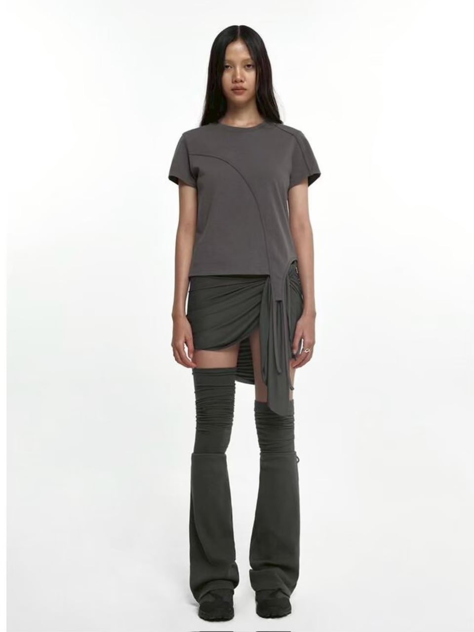 【NACHE】ASYMMETRIC LINE T-SHIRT