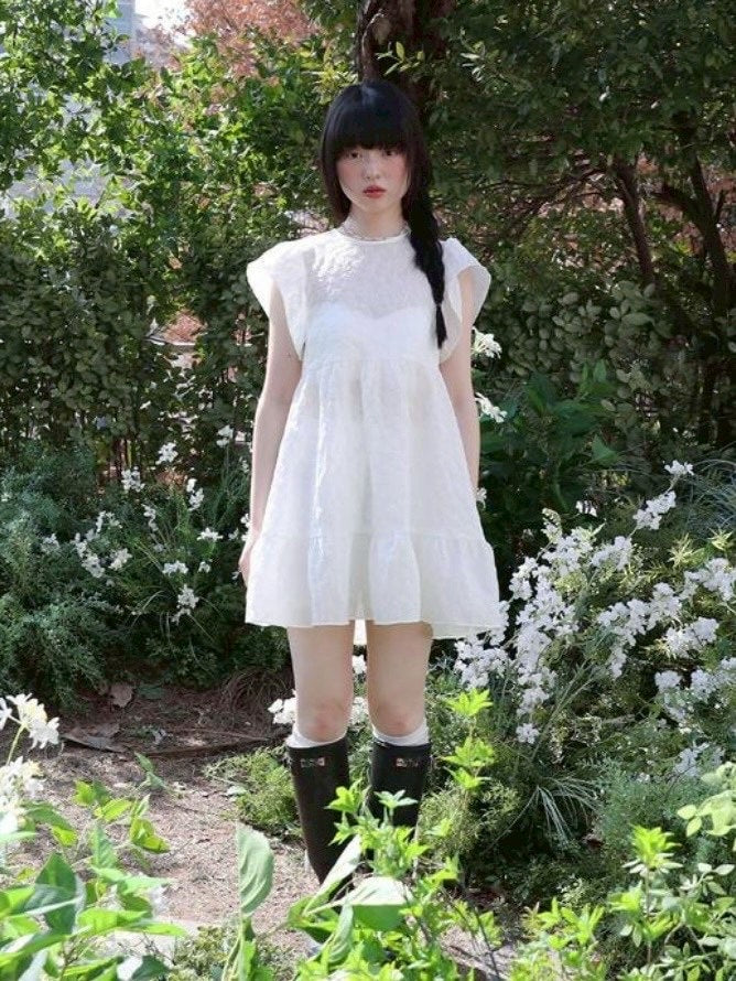【Uglyshadow】FLOWER RUFFLE DRESS