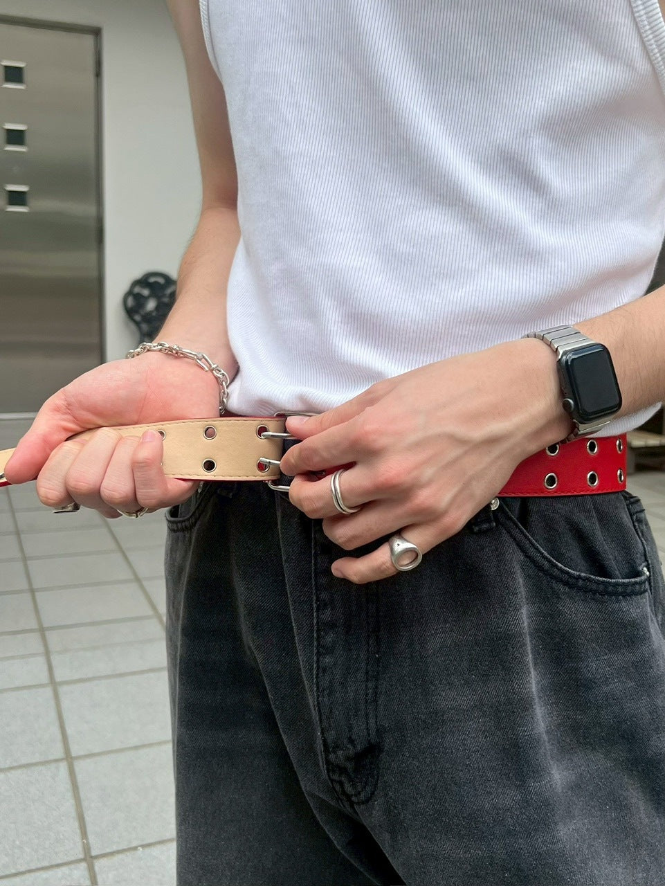 受注制【Chikashitsu +】eyelet belt (4color)