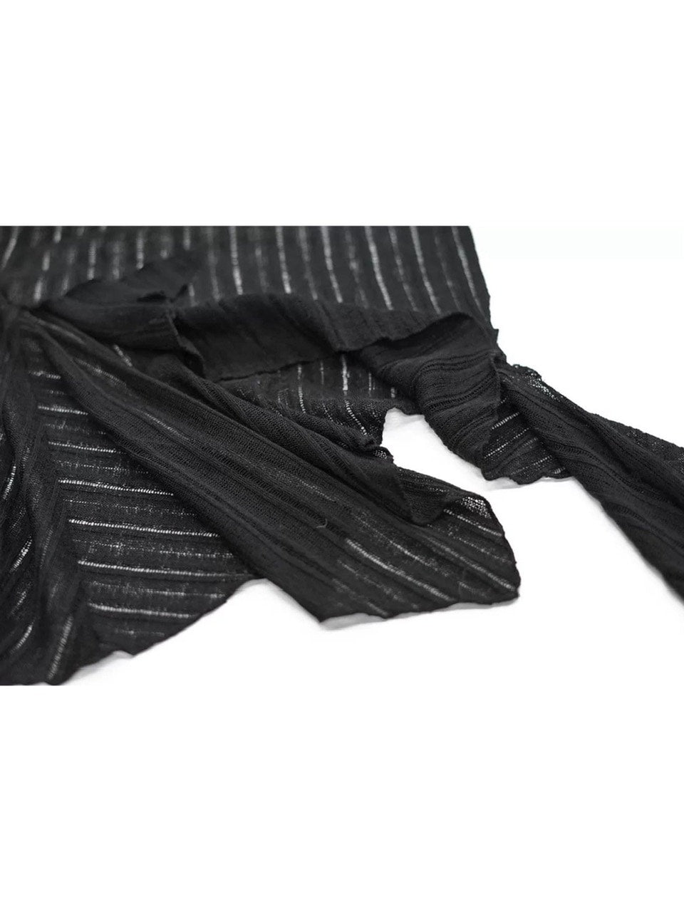 【Cest Nous】Black and Gray Short-sleeved T-shirts / 【セヌー】クロップ半袖Tシャツシアーチュニックレイヤードトップス