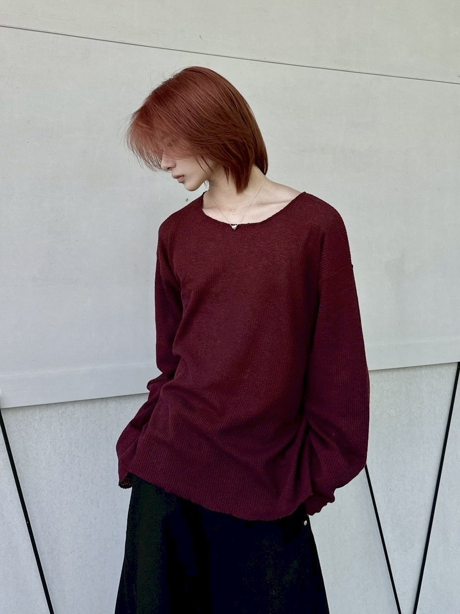 【LUV CODE】wide neck mesh knit (3color)