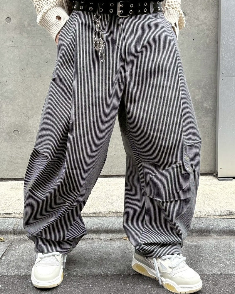 受注制【nmtc +】stripe over denim pants (2color)