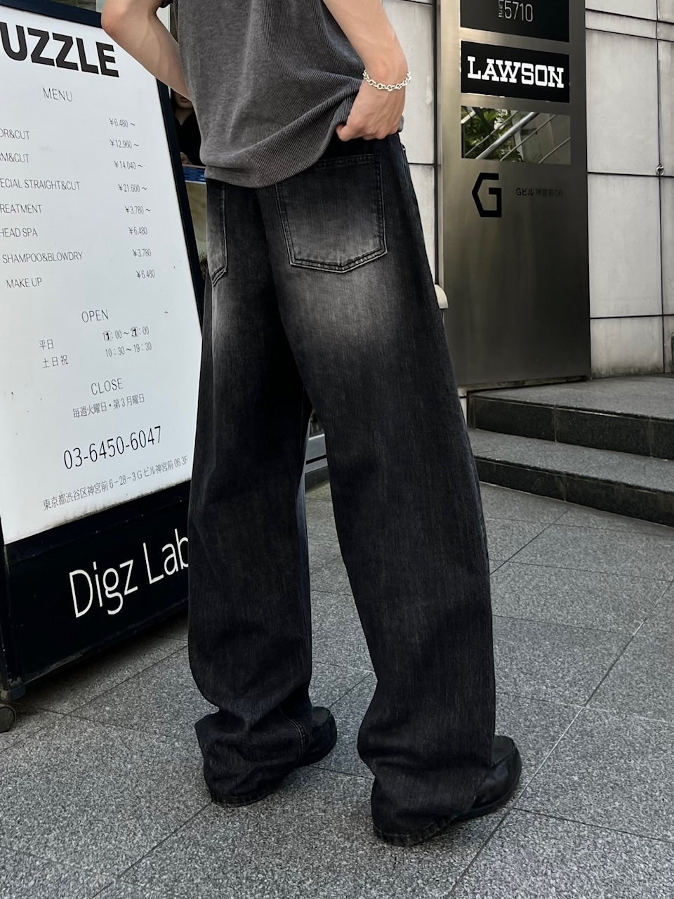 大阪店WEB限定受注制【Chikashitsu +】vintage wash semi wide denim pants 4 / 【チカシツプラス】ヴィンテージウォッシュセミワイドデニムパンツ