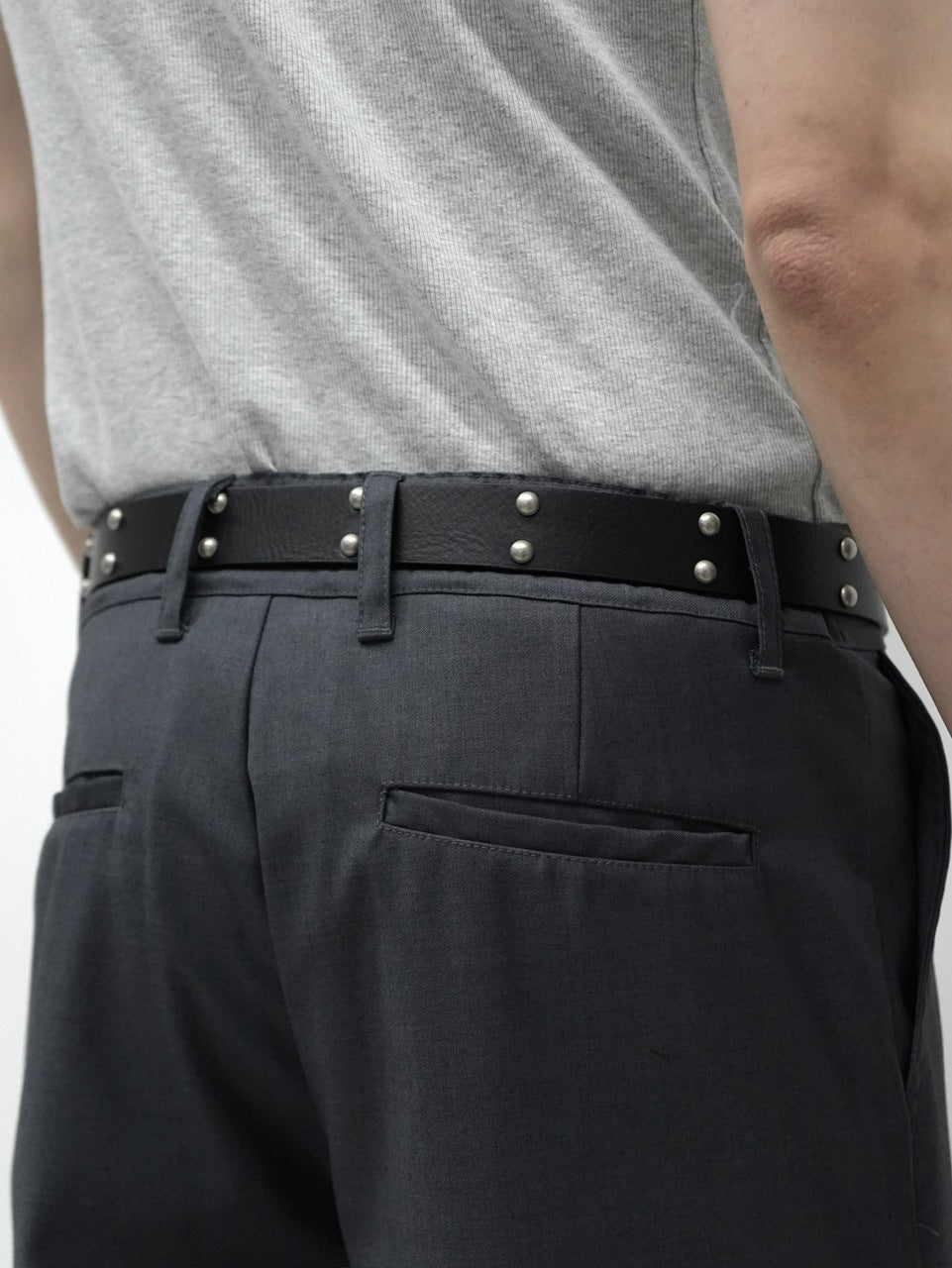 【CS】FLOW FIT DRAPE SLACKS(CHARCOAL)