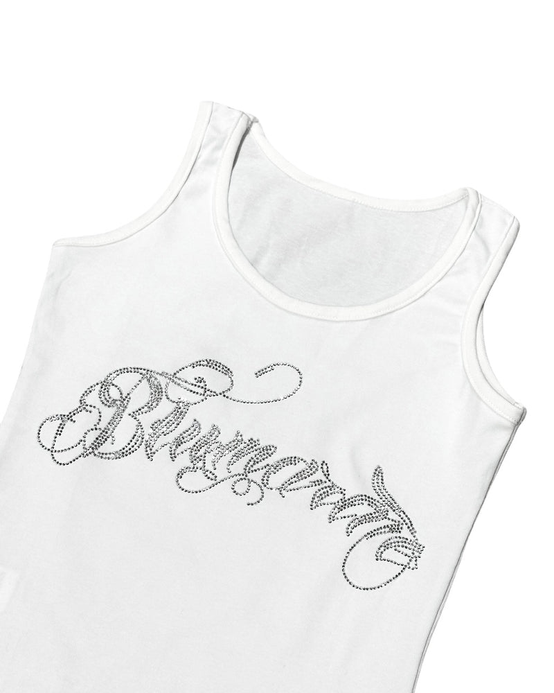 受注制【Never mind the XU】rhinestone sleeveless (3color) / 【ネバーマインドザエックスユー】ラインストーンタンクトップ