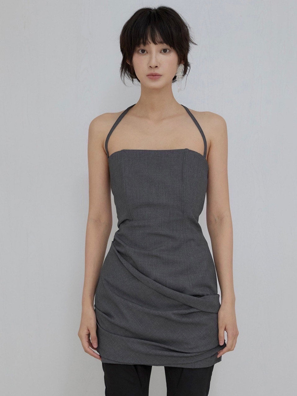 【FLAREUP】Asymmetrical Draped Dress