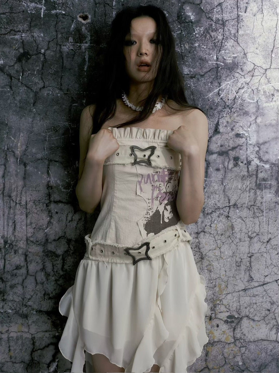 【Cest Nous】Butterfly Strapless Dress / 【セヌー】バタフライチューブトップワンピース