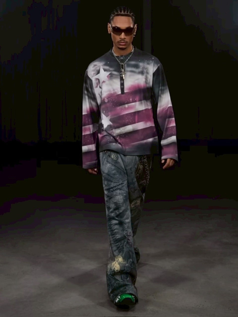 【DND4DES】PAISLEY BANDANA DISTRESSED FLARE PANTS