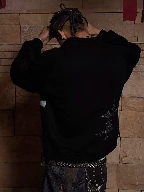 【DND4DES】GRAFFITI EMBROIDERED POLO HOODIE JACKET