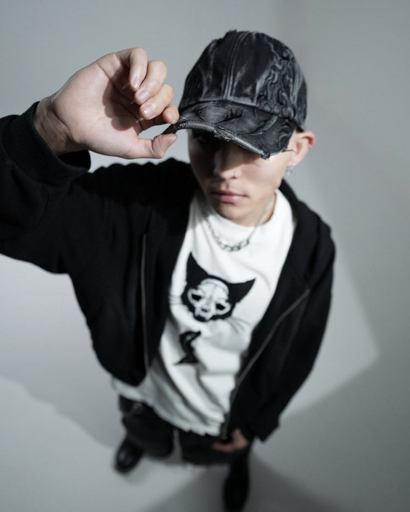 【CHIKASHITSU PLUS HIGH】Overdyed denim cap