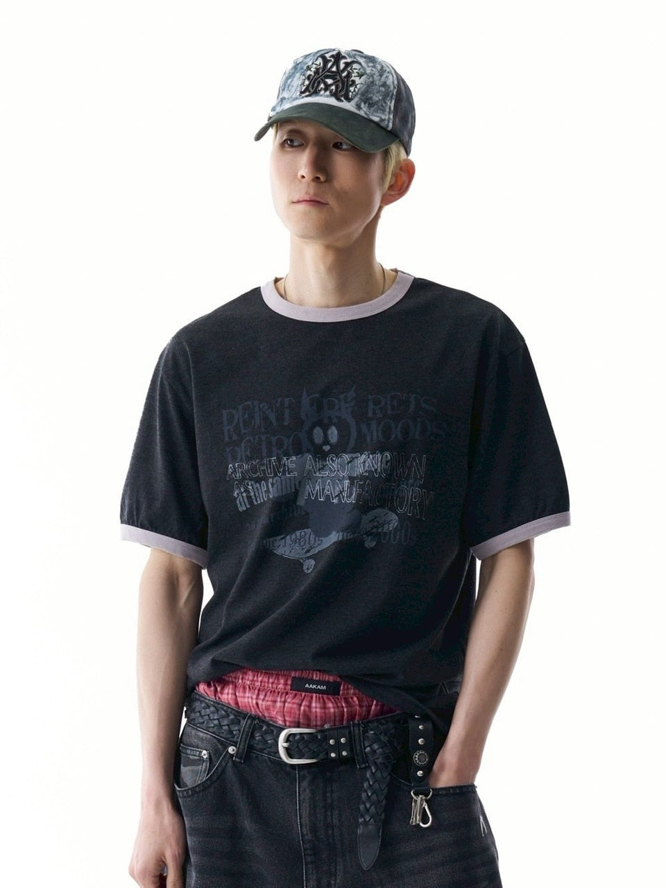 【AAKAM】Cracked Letter Ringer Top