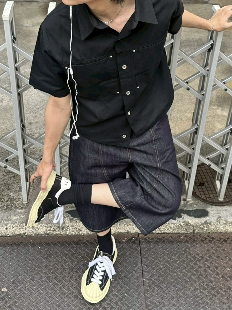 受注制【youll】curve selvedge bermuda denim pants