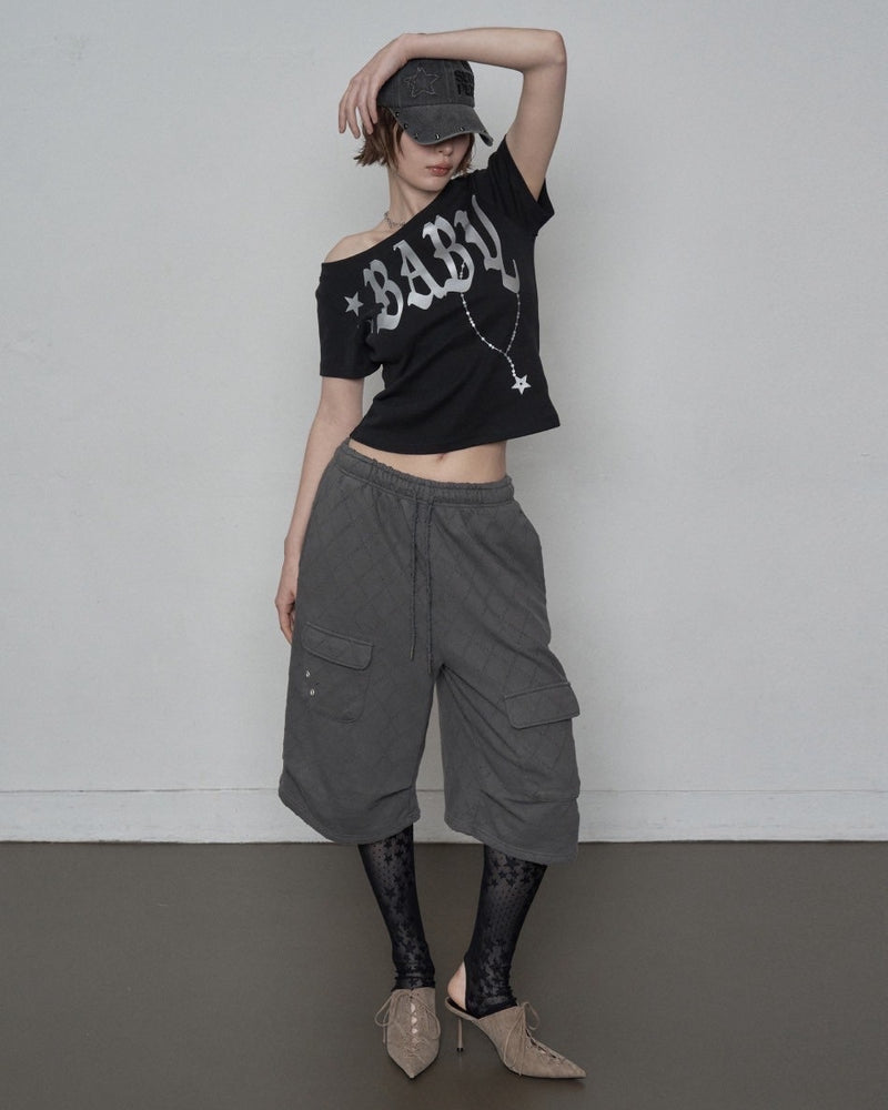 【SETUP‐EXE】BABY WIDE NECK TOP / 【セットアップエグゼ】ベイビーワイドネック半袖Tシャツ