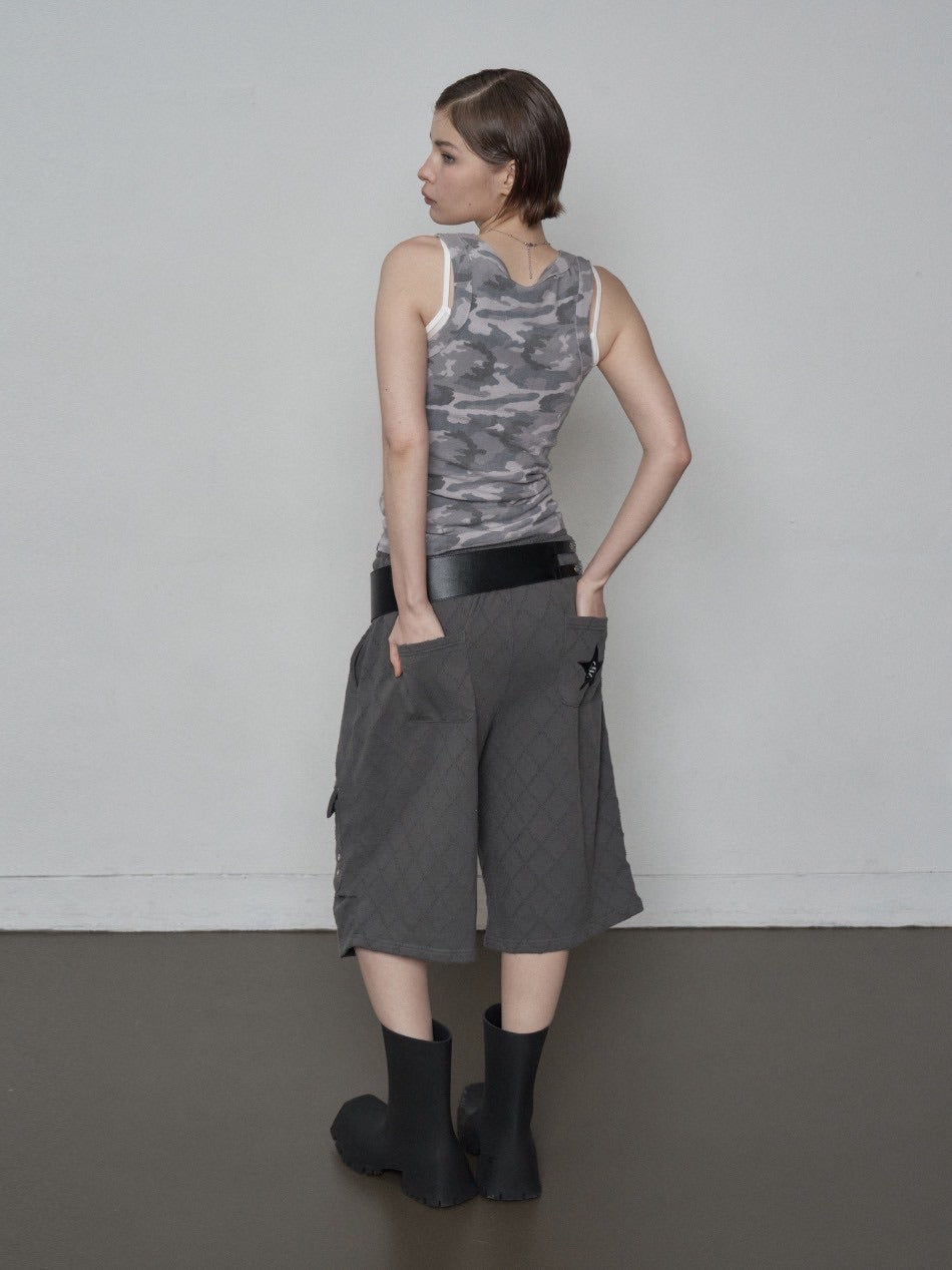【SETUP‐EXE】CAMO RAW EDGE SLEEVELESS / 【セットアップエグゼ】カモローエッジタンクトップ