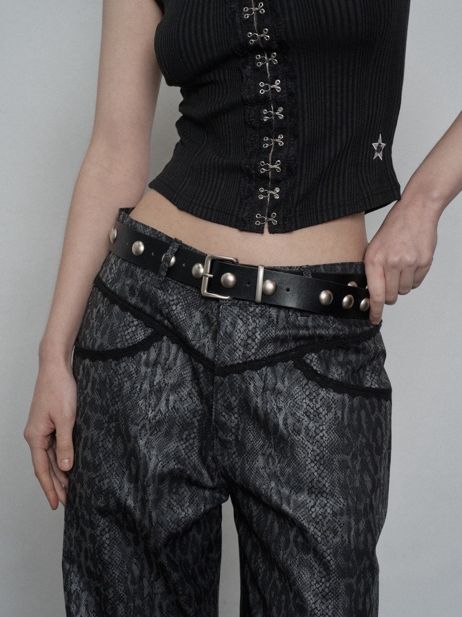 【SETUP‐EXE】CIRCLE RIVET BELT / 【セットアップエグゼ】サークルリベットベルト