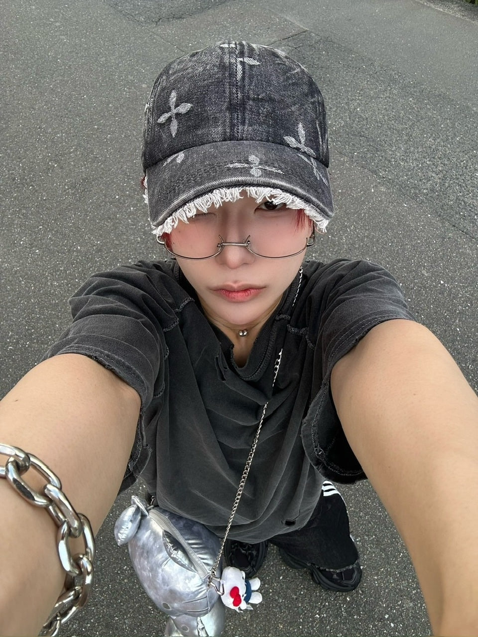 国際配送【LUV CODE】design denim cap