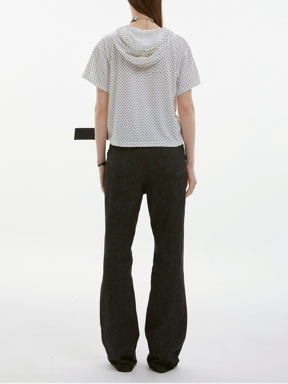 【ESC STUDIO】quadruple shaky hoodie / 【イーエスシーステュディオ】クアドルプルシャイキーロゴフード付き半袖Tシャツ