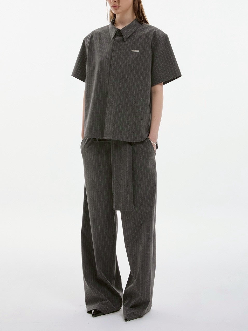 【ESC STUDIO】spacious belt pants/ 【イーエスシーステュディオ】スペイシャスベルトパンツ