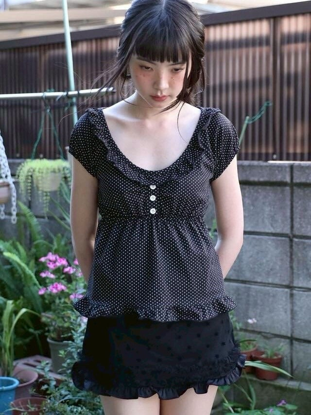 【Uglyshadow】 MESH STAR RUFFLE MINI SKIRT / 【アグリーシャドウ】メッシュスターラッフルミニスカート