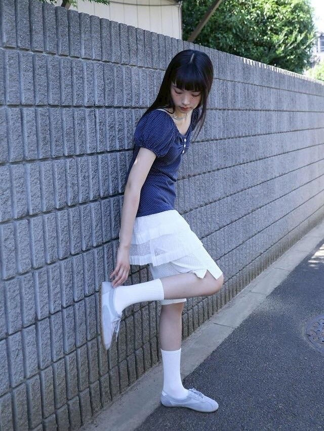 【Uglyshadow】DOTTED RUFFLE DRESS / 【アグリーシャドウ】ドットラッフルチュニック