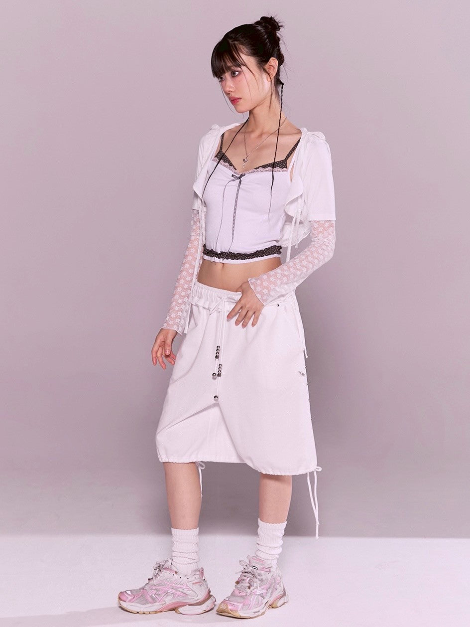 【CHERRYQUIRI】frill layered lace hoody cd