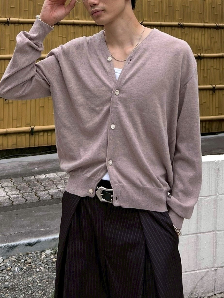 東京店WEB限定【Chikashitsu +】cropped linen knit cardigan / 【チカシツプラス】クロップドリネンニットカーディガン (3color)