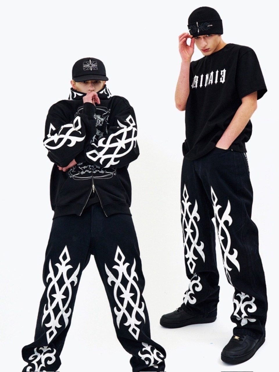 【E RIN AI E】BRIGHT TRIBAL PARTY DENIM PANTS