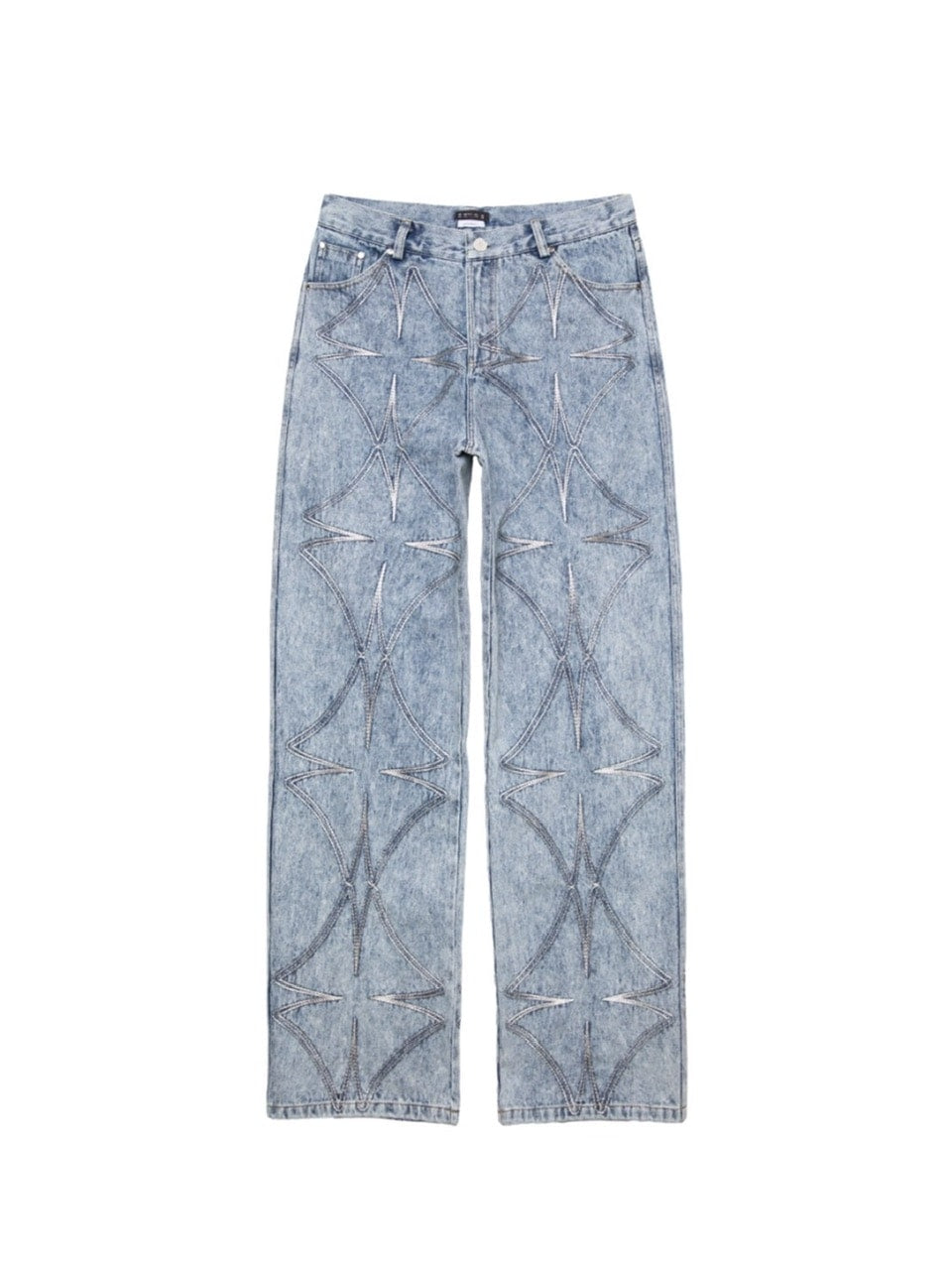 【E RIN AI E】METTALIC FOUR LEAF CLOVER DENIM PANTS
