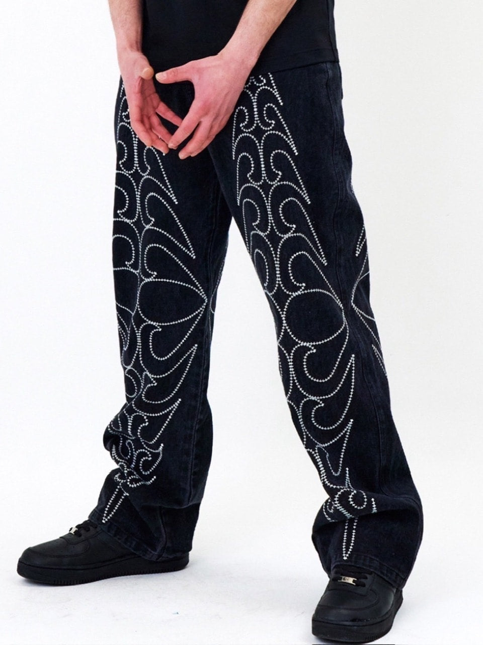 【E RIN AI E】TRIBAL SPEAR DENIM PANTS