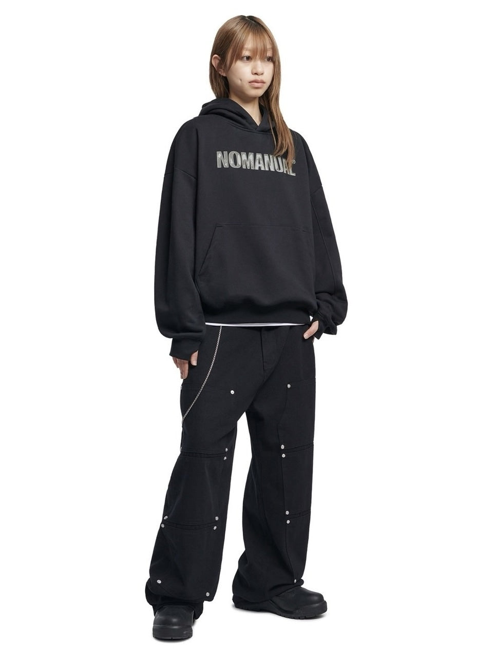 【NOMANUAL】STAMPED LOGO HOODIE