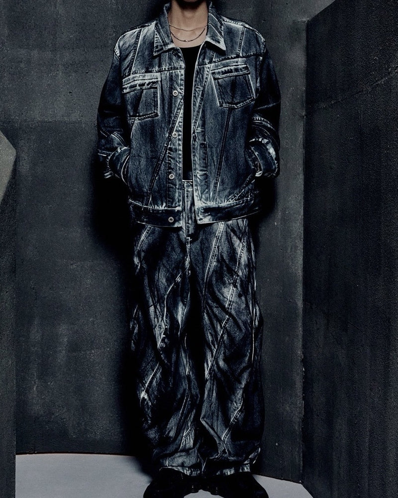 【NOMANUAL】STAINED D.L DENIM PANTS