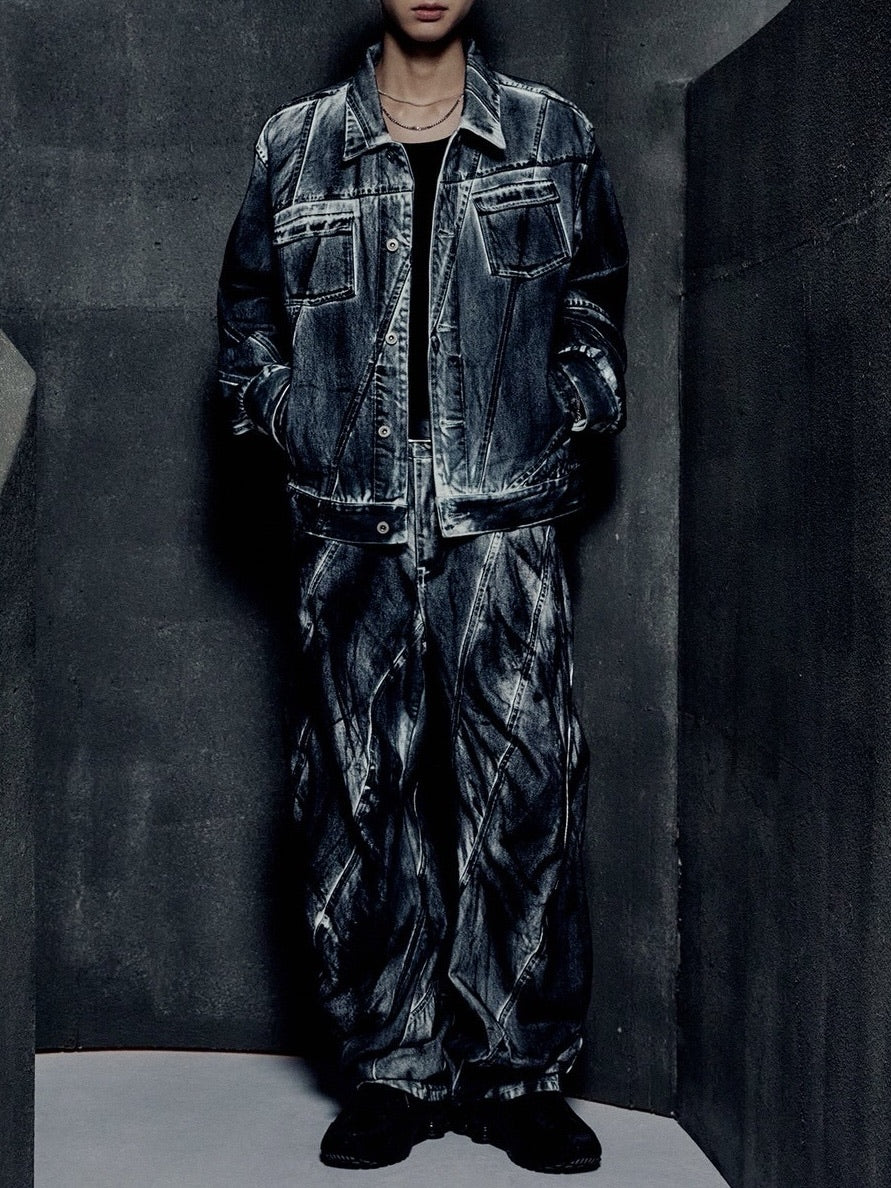 【NOMANUAL】STAINED D.L DENIM PANTS