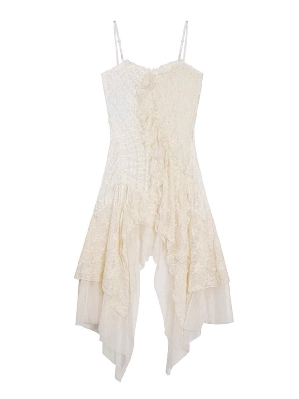 【Cest Nous】Star-Embellished Tulle dress / 【セヌー】レースフリルチュールキャミワンピース