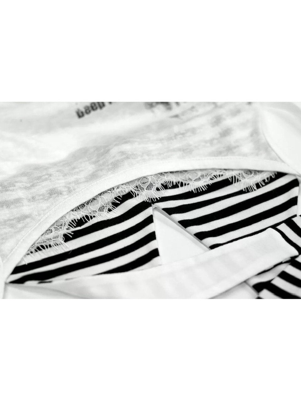 【Cest Nous】Graffiti Tank Top / 【セヌー】2wayグラフィックボーダーレイヤードタンクトップ