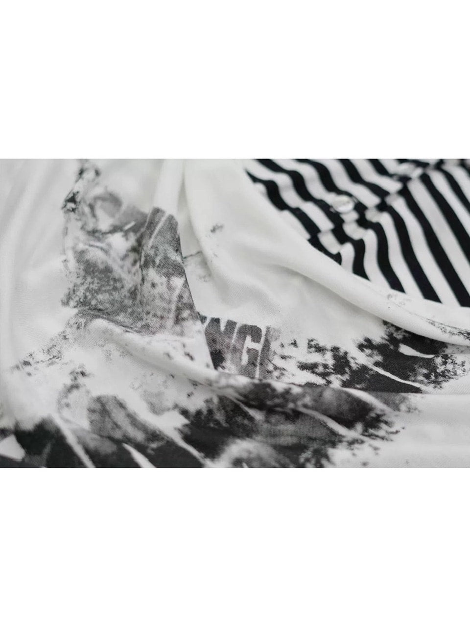 【Cest Nous】Striped Cat-Ear Top / 【セヌー】ボーダーレイヤードキャットイヤー半袖Tシャツ