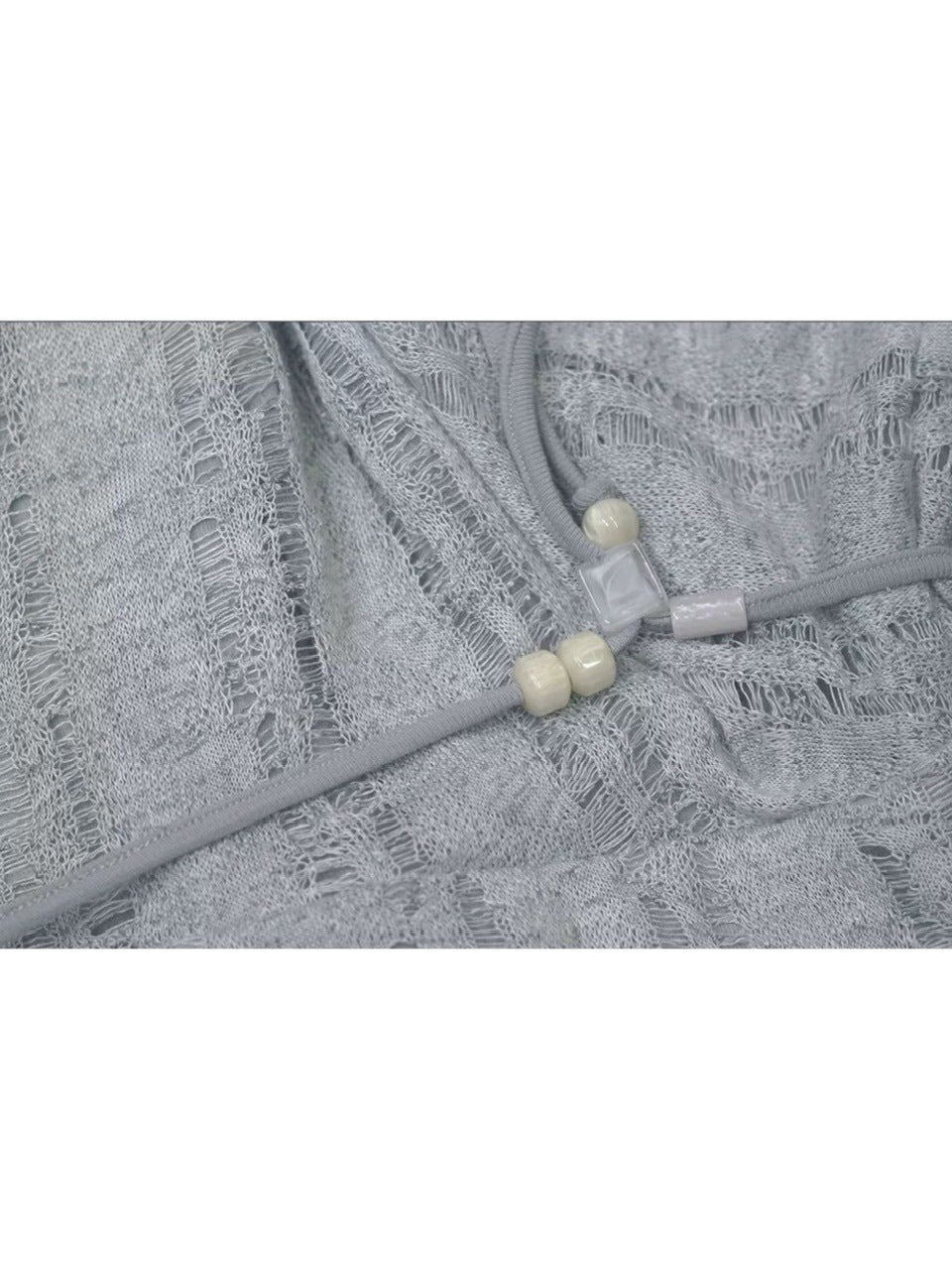 【Cest Nous】Blue Beaded Skirt / 【セヌー】レースシースルースカート