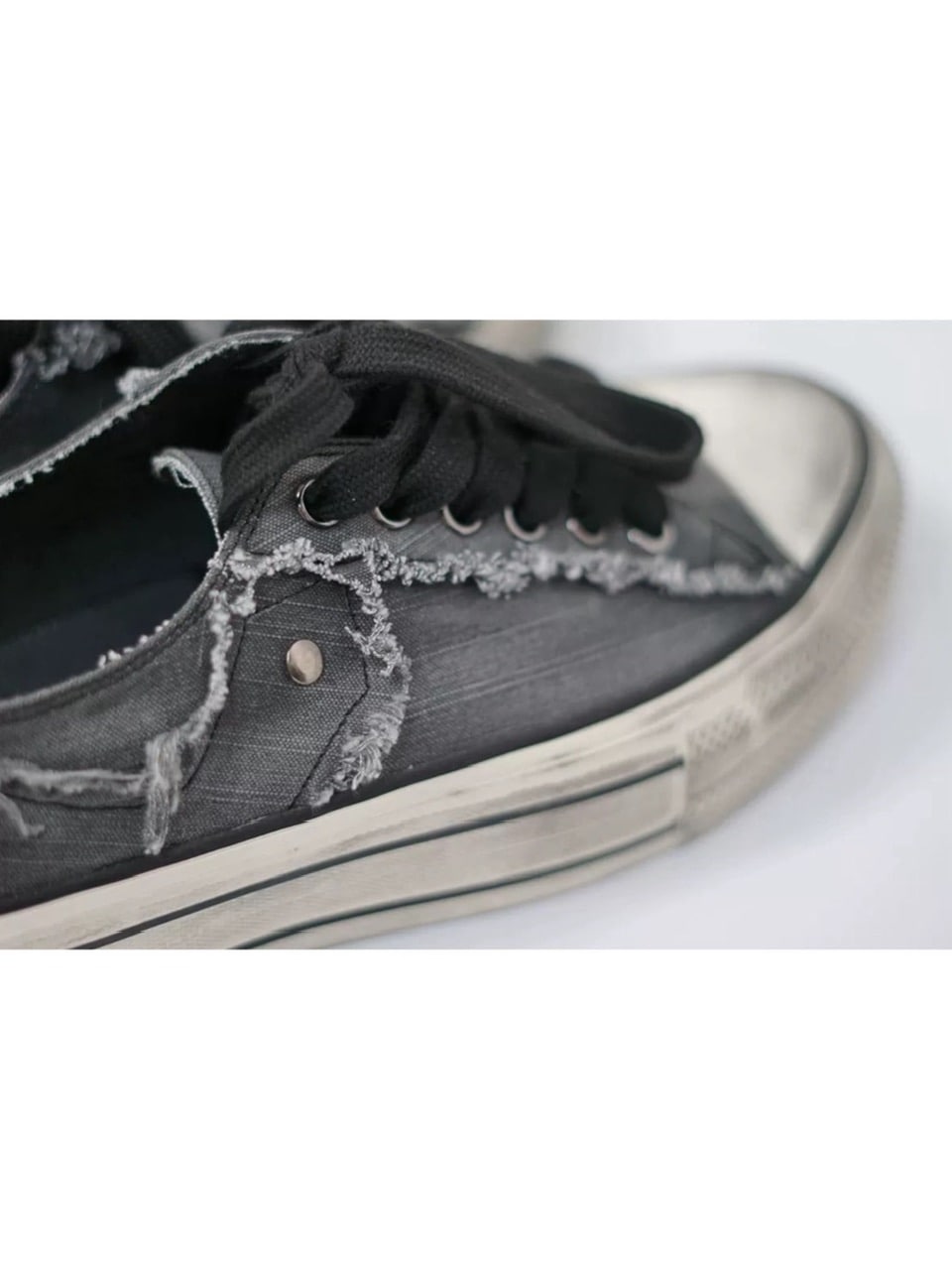 【Cest Nous】Distressed Canvas Sneakers / 【セヌー】ダーティーデニムキャンバス厚底スニーカー