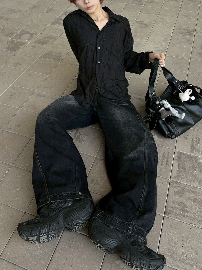 受注制【LUV CODE】damage shirt (3color)