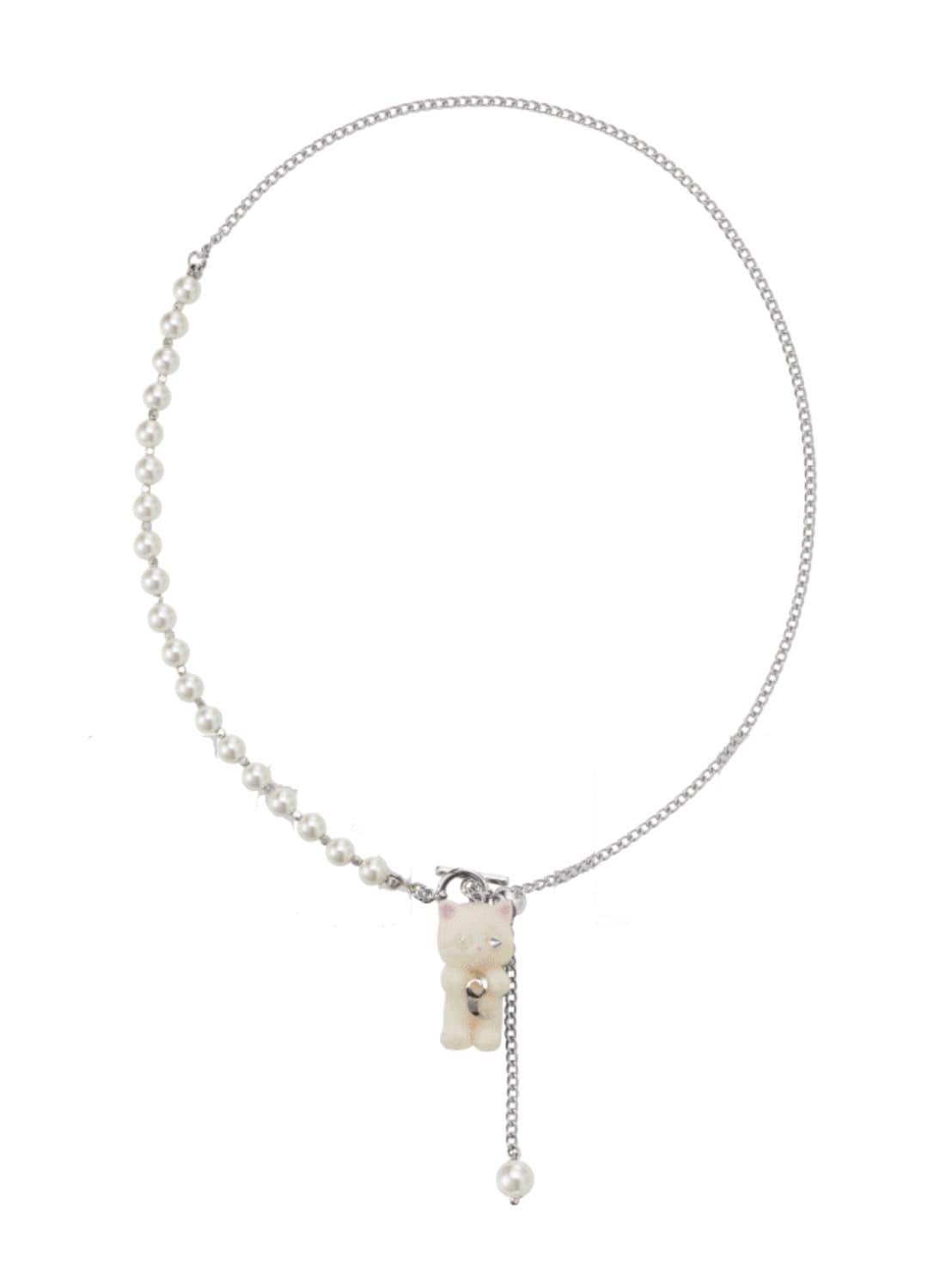 【PEG LEG】mascot switch pearl chain necklace