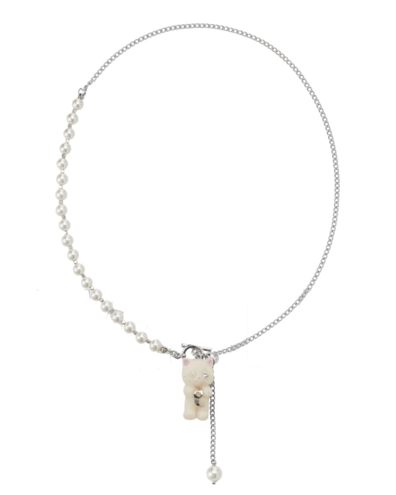 【PEG LEG】mascot switch pearl chain necklace