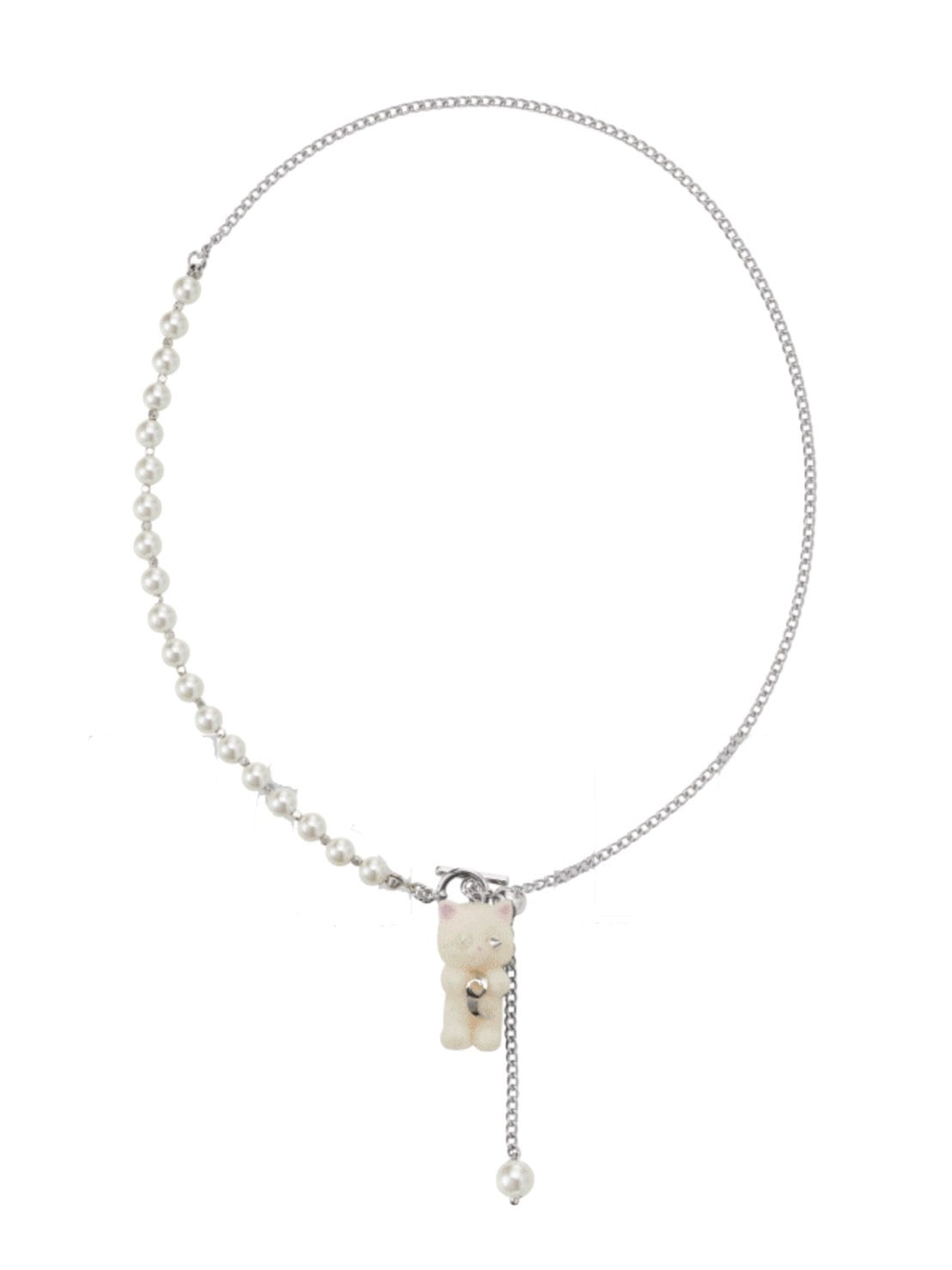 【PEG LEG】mascot switch pearl chain necklace