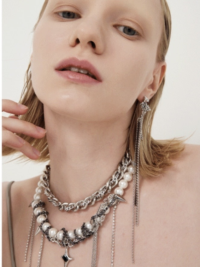 【PEG LEG】drop long chain earring