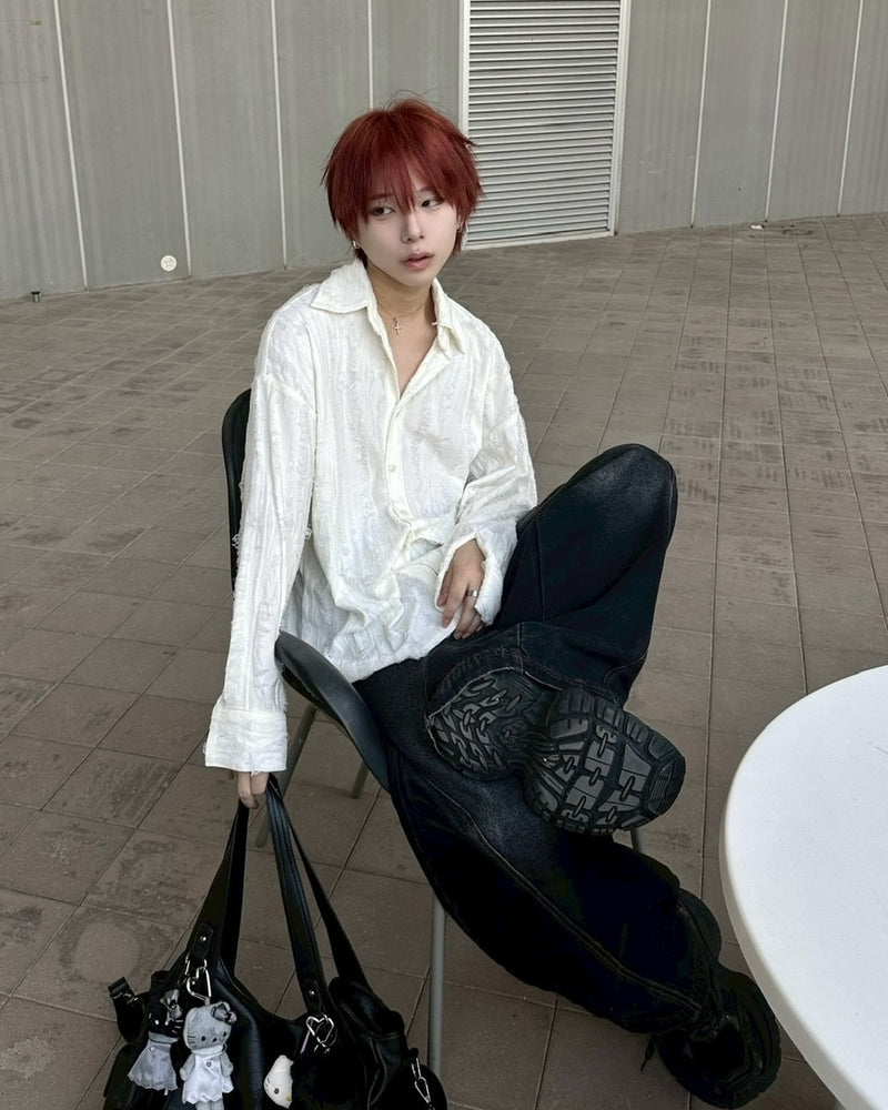 国際配送【LUV CODE】whisker wash denim balloon pants