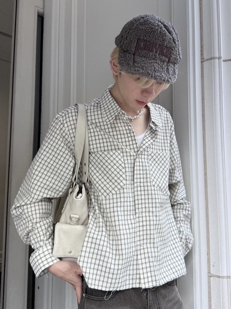 受注制【nmtc +】check crop shirts / 【エムティーシープラス】ショート丈チェックシャツ (2color)