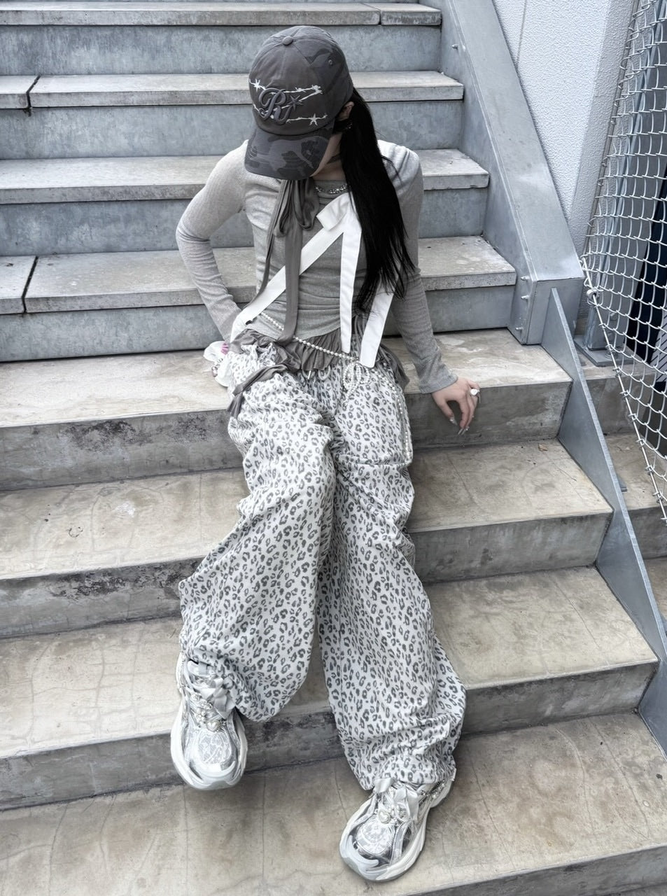 受注制【nmtc +】leopard print wide pants / 【エヌエムティーシープラス】レオパードワイドパンツ (2color)