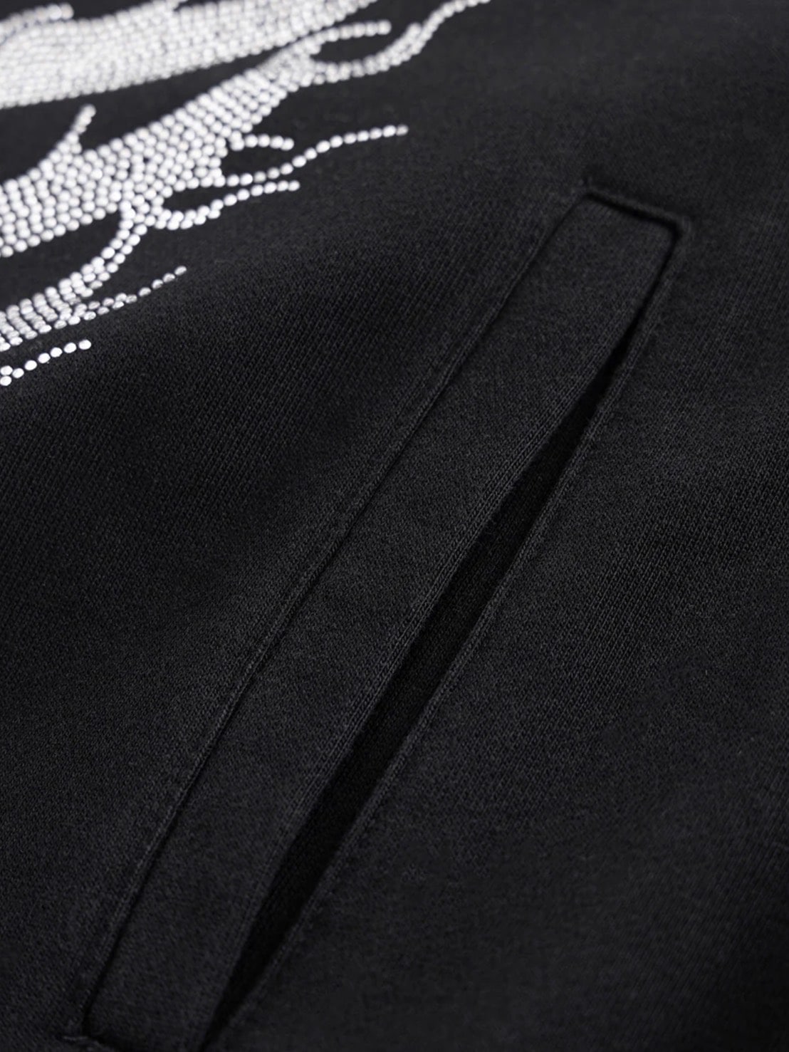 【SUPPLIER】Fire Skeleton Rhinestone Zip Hoodie / 【サプライヤー】ファイヤースケルトンラインストーンジップアップパーカー