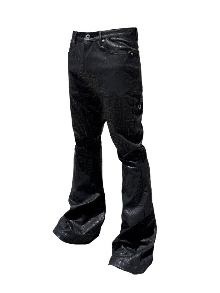 【BEBOF】Leather like flare pants / 【ビーボフ】レザーライクフレアパンツ